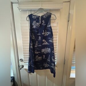 Cynthia Rowly linen dress baby and white size large with pockets